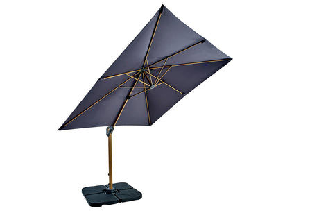 Hartman Aegean Square cantilever parasol in dark grey, outdoor furniture umbrella with sturdy frame and fabric canopy.