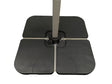 Hartman 4-piece resin water-filled cantilever parasol base with handle and wheels, suitable for outdoor patio umbrellas.