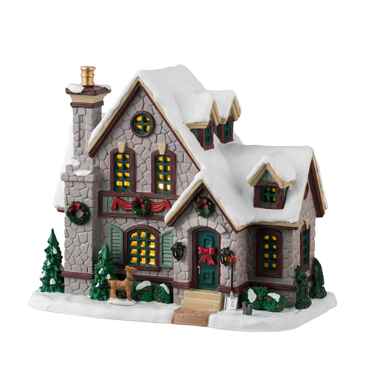 White Christmas Lemax Christmas Village Lighted Building