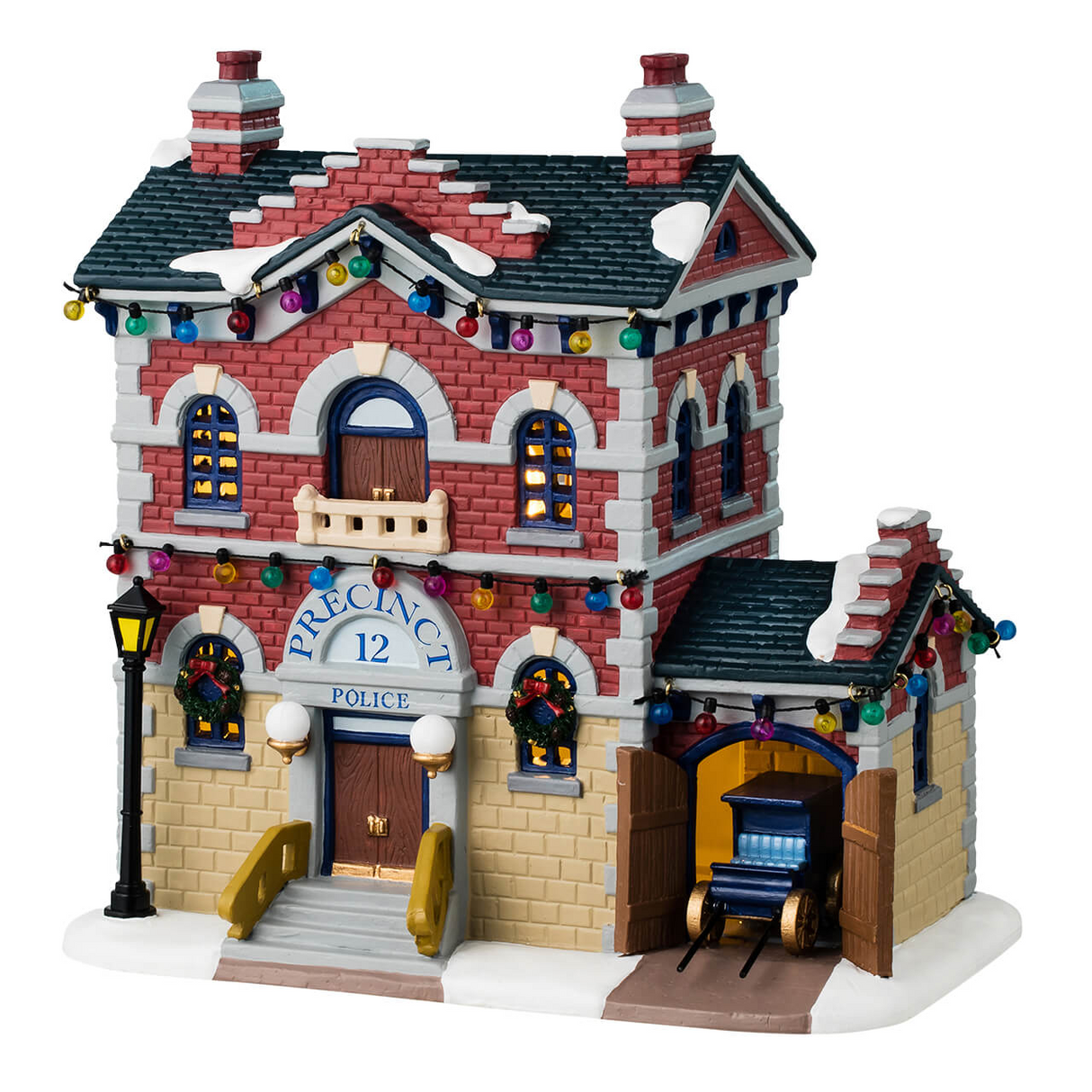 Precinct 12 Police Lemax Christmas Village Lighted Building