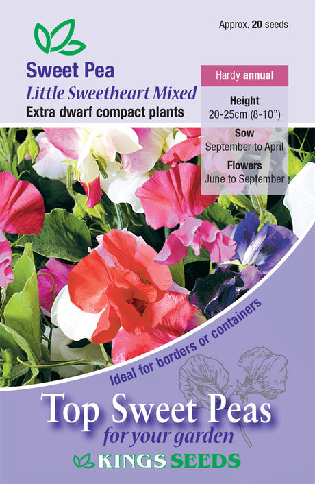 King Seeds Sweet Pea Little Sweetheart Mixed - Mill Race Garden Centre