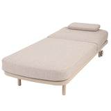 4 Seasons Outdoor Milano sunbed in latte with cushion and headrest, outdoor metal furniture for relaxing outdoors