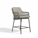4 Seasons Outdoor Alicante 4-seat dining set with metal frame and Manolo 180cm ceramic dining table, includes two cushions.