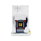 Lemax A-Frame Rental Home Christmas Village table accent with festive holiday details and miniature snow-covered scene.