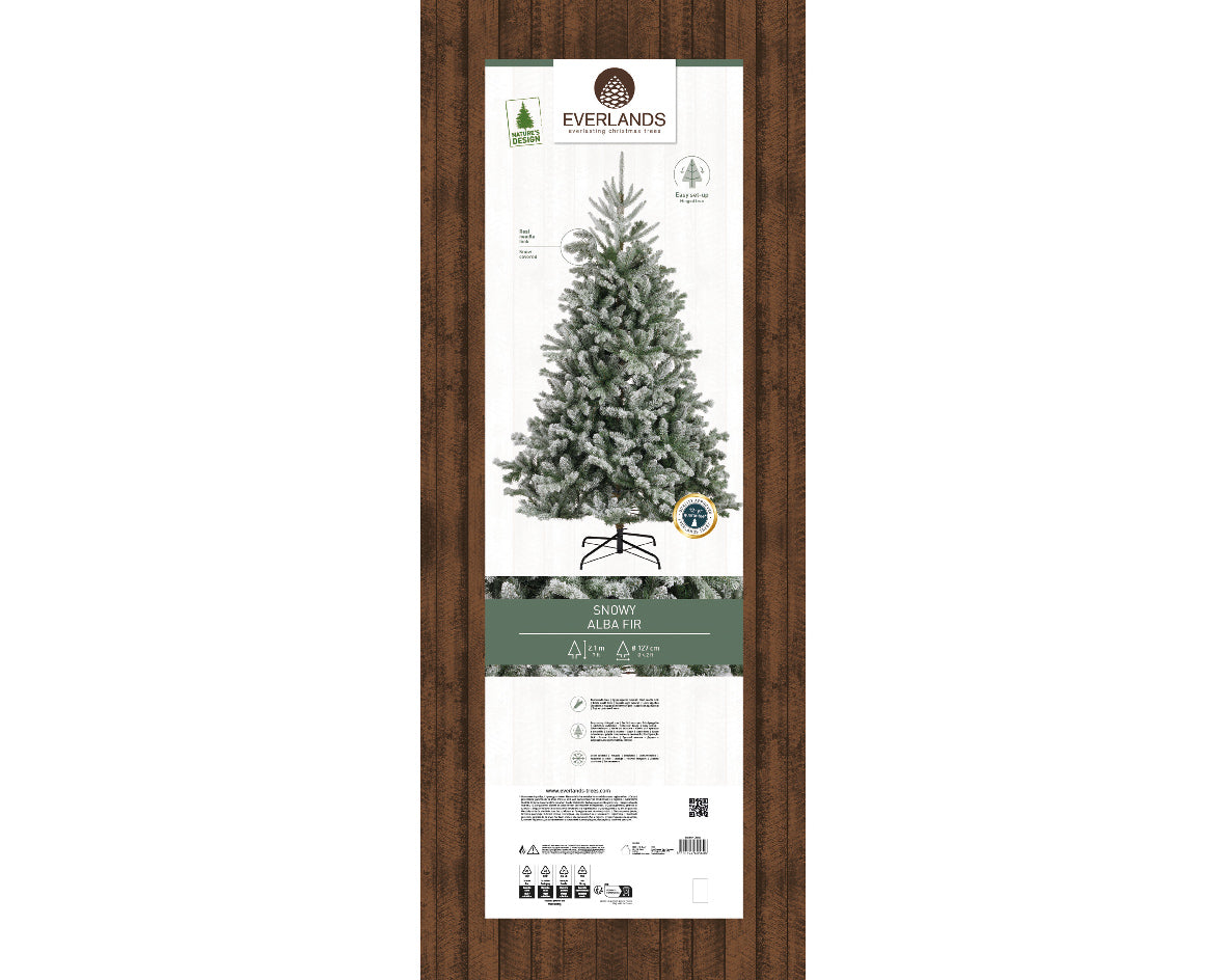 2.1m Alba Fir Snowy Artificial Christmas Tree