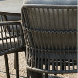 4 Seasons Outdoor Alicante 6-seater dining set with Manolo 75cm round metal table and Terre dining chairs, outdoor furniture.