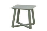 Hartman Alora companion set with sage aluminum rope bistro furniture, includes side table and footstools in garden setting