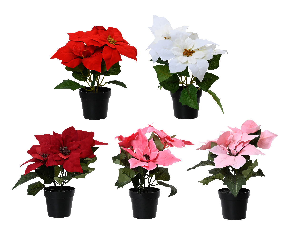 Artificial Potted Poinsettia Christmas Decoration by Kaemingk