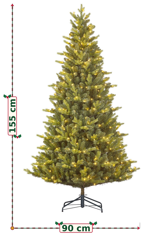 Edelman Black Box Atmore Prelit Artificial Christmas Tree with Warm White LEDs, Timer & Dimmer