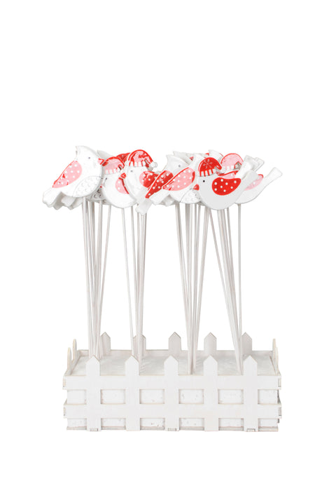 Bird on Stick Christmas Decoration Assorted - Mill Race Garden Centre