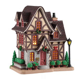 Lemax Bosworth Residence illuminated building from the Christmas Village collection, detailed model with lights and festive decor.