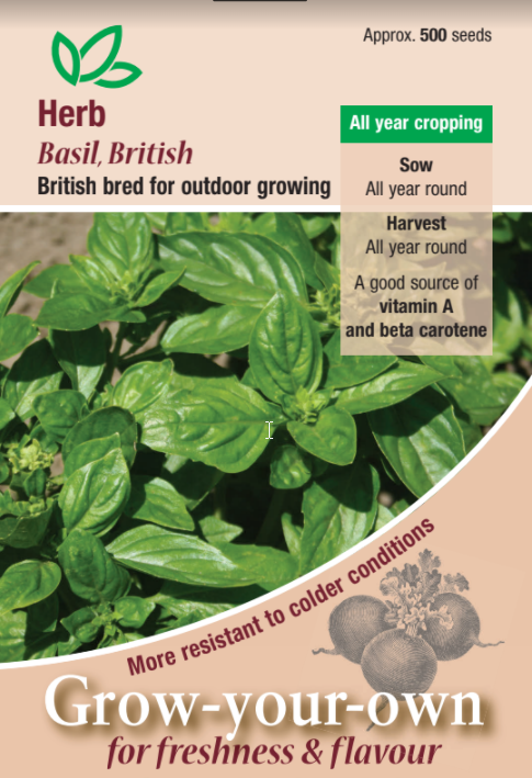British Basil Seeds - Mill Race Garden Centre