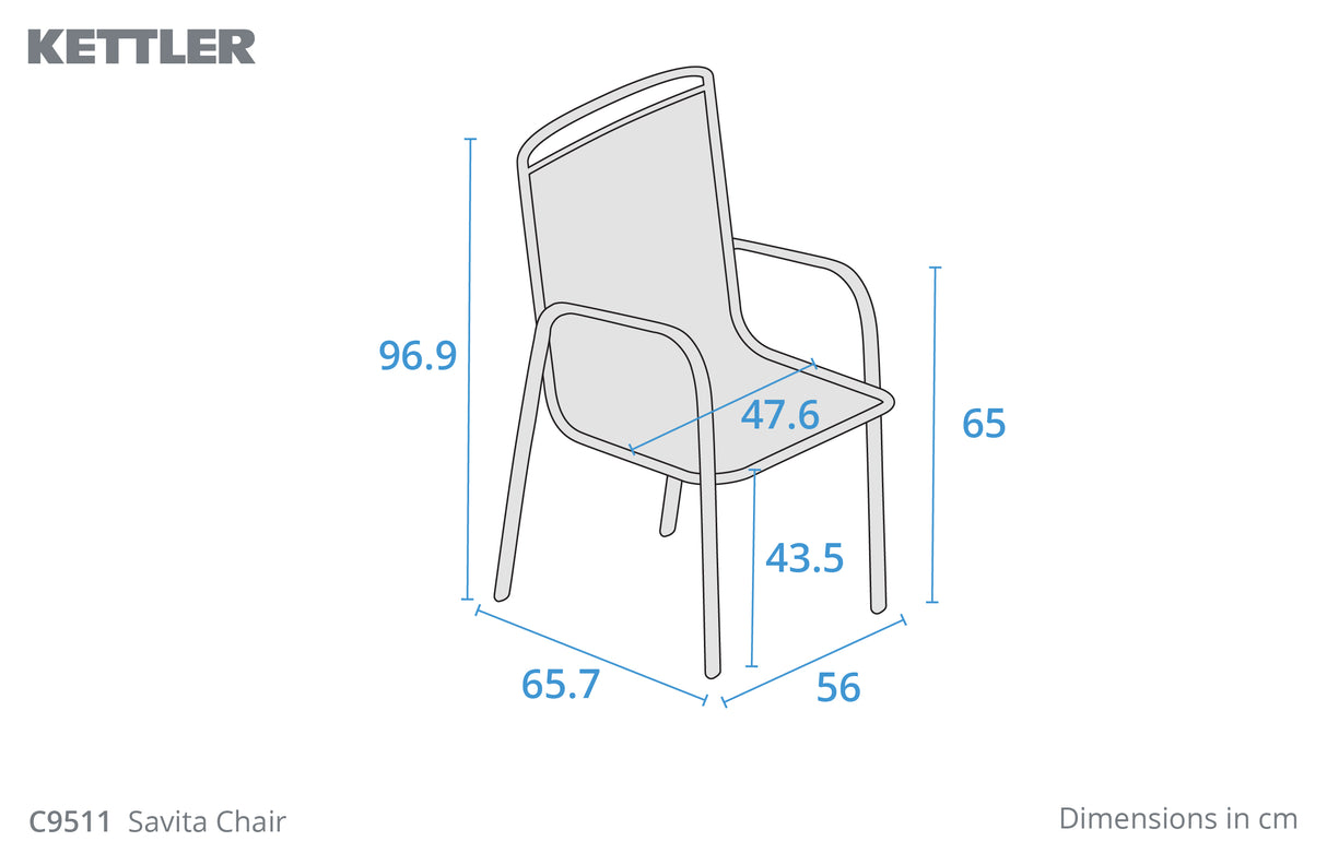 Kettler Savita Stacking Chair Iron Grey