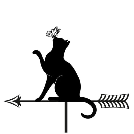 Metal Cat Silhouette Weathervane by Primus - Mill Race Garden Centre