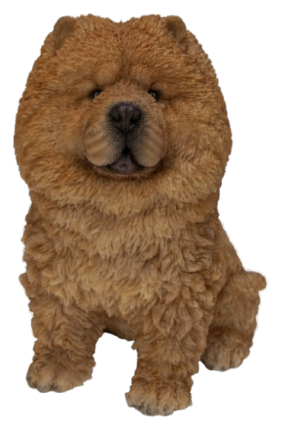 Real Life Chow Chow dog ornament by Vivid Arts, a detailed resin figurine showcasing the breed's fluffy coat and expressive face.