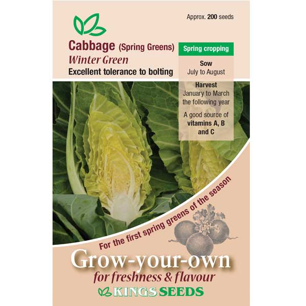 Cabbage (Spring Greens) Winter Green - Mill Race Garden Centre