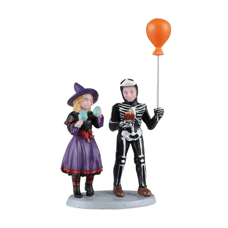 Lemax Spooky Town Carnival Companions figurines featuring spooky characters for Halloween display.