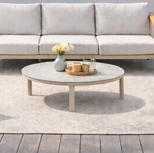 4 Seasons Outdoor Vic ( Yoga ) Coffee Table Latte printed ceramic 73 X 35h