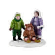 Lemax Cozy Snowsuits Christmas Village figurine featuring miniature figures in warm snowsuits for holiday display.