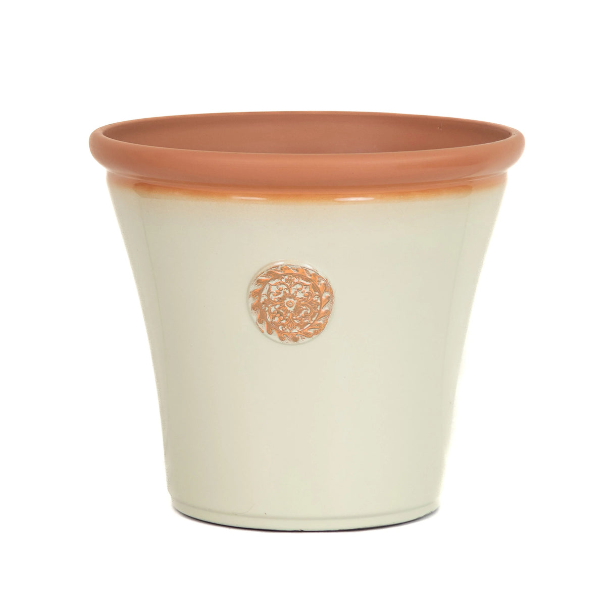 Creekwood 30cm Chatsworth planter by Mill Race Garden Centre, off-white ceramic garden pot for indoor or outdoor use
