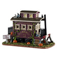 Creepy Ca-Boo-Se Lemax Spooky Town table accent featuring spooky haunted house with ghostly figures and eerie lighting.