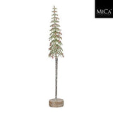 Mica Decorations Green Frosted Christmas Tree (H36 × D7 cm) – Tall Tabletop Snowy Pine Tree Ornament