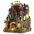 Lemax Spooky Town Dr. Dreadmoors Castle with lights and sounds, detailed Halloween-themed miniature building with 4.5V adaptor.