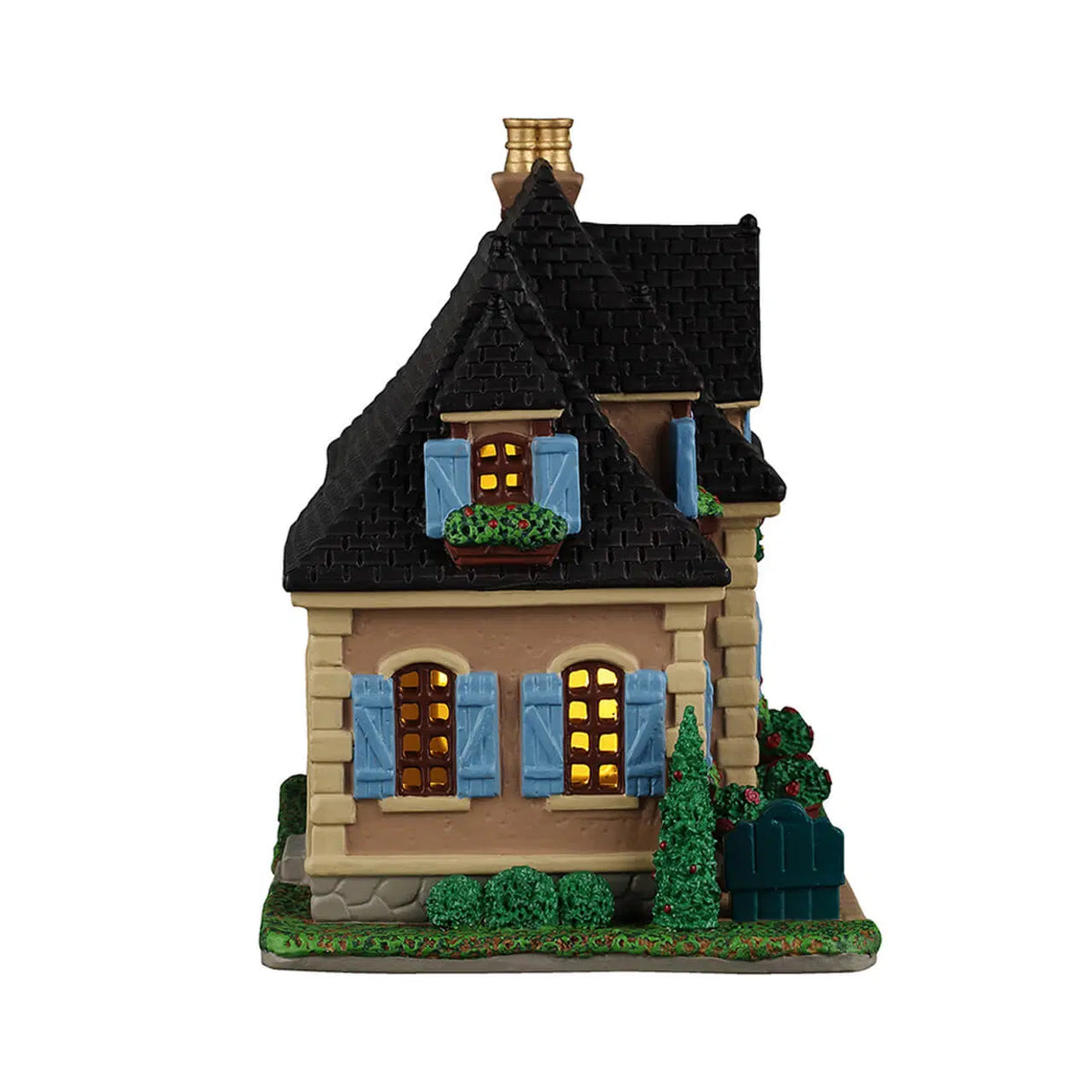 Lemax Dubois Residence illuminated building from the Lemax Christmas Village collection, featuring detailed holiday-themed architecture.