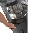 Enders POLO® Black 2.0 patio heater with reflector, compact outdoor gas heater, metal furniture suitable for outdoor heating.