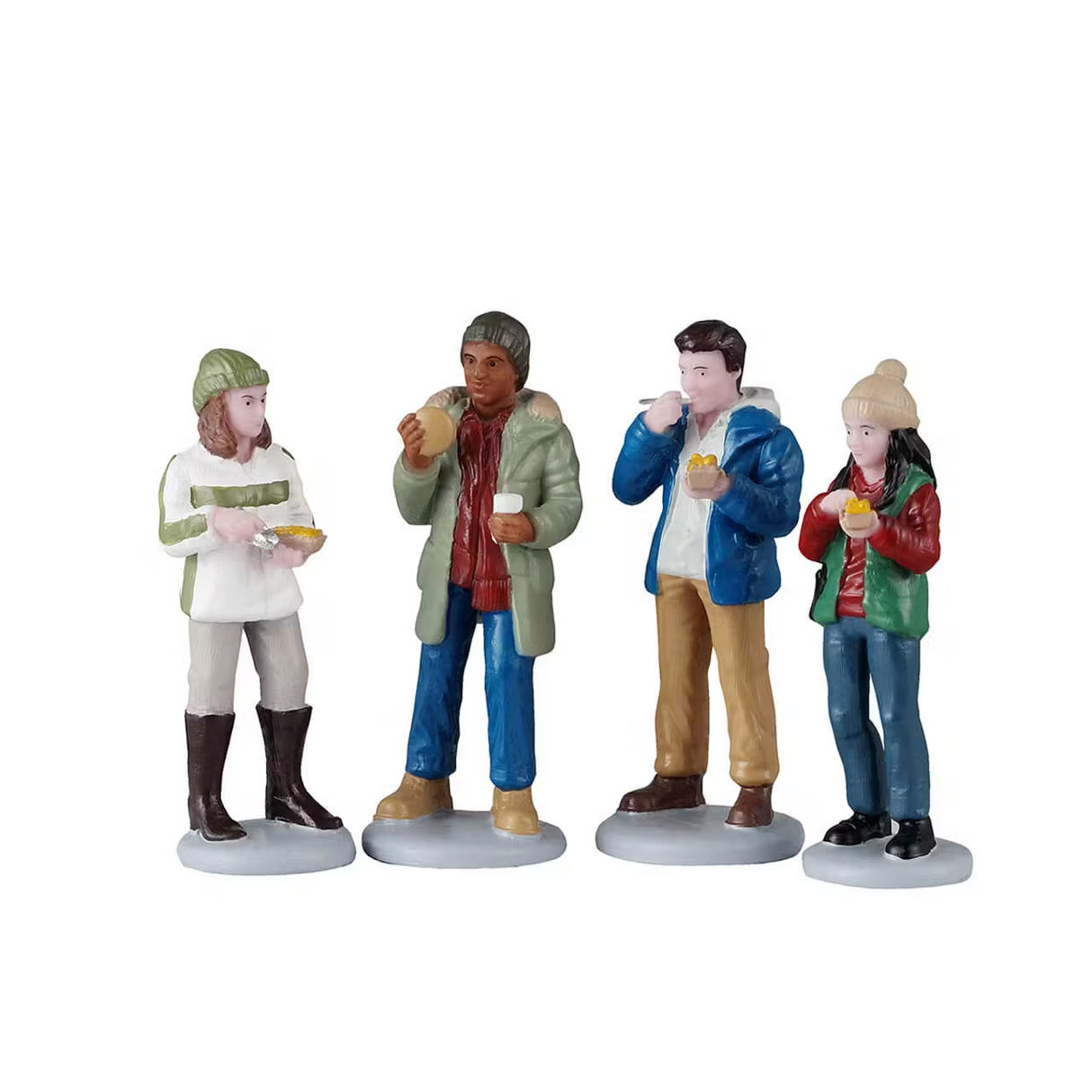 Food Truck Patrons Set Of 4 Lemax Christmas Village Figurine - Mill Race Garden Centre