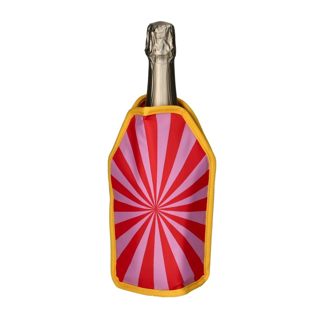 GiftCompany Froid Cooling Sleeve with roses design, keeps wine bottles cool, decorative wine bottle cooler for gifts and home use.
