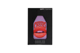 Gift Company Froid Cooling Sleeve with "Cheers" lips design in purple, fits wine bottles to keep drinks cool.