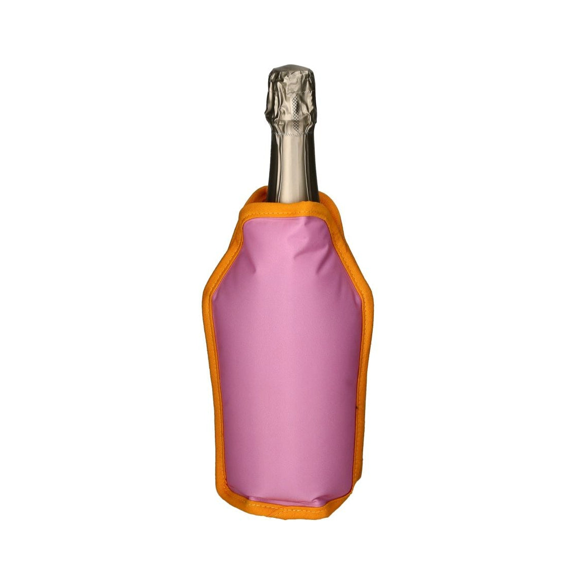 Pink Froid Cooling Sleeve by Gift Company with Be Happy design, ideal for wine bottles, featuring vibrant, cheerful artwork.