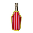 Gift Company Froid cooling sleeve in red and pink stripes, designed to keep wine bottles cold and stylish.
