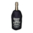 GiftCompany Froid Cooling Sleeve with winery slogan design for wine bottles, keeps drinks cold and adds a stylish touch.