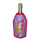 Purple Froid Cooling Sleeve with Hot Moms Club design for wine bottles, by GiftCompany, perfect for keeping drinks cool.