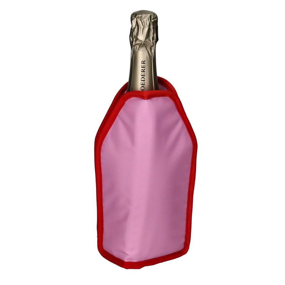 Pink Gift Company Froid Cooling Sleeve with "The Cheers Club" design for wine bottles, keeps drinks cold and stylish.