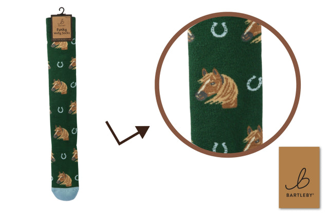 Funky Welly Socks - Horse Head by Bartleby - Mill Race Garden Centre
