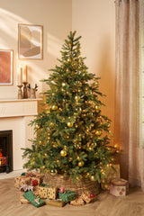 Edelman Black Box Grimshaw Prelit Artificial Christmas Tree with Warm White LEDs, Timer and Dimmer