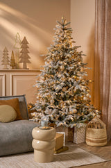 Edelman Black Box Frosted Grimshaw Prelit Artificial Christmas Tree with Warm White LEDs, Timer and Dimmer