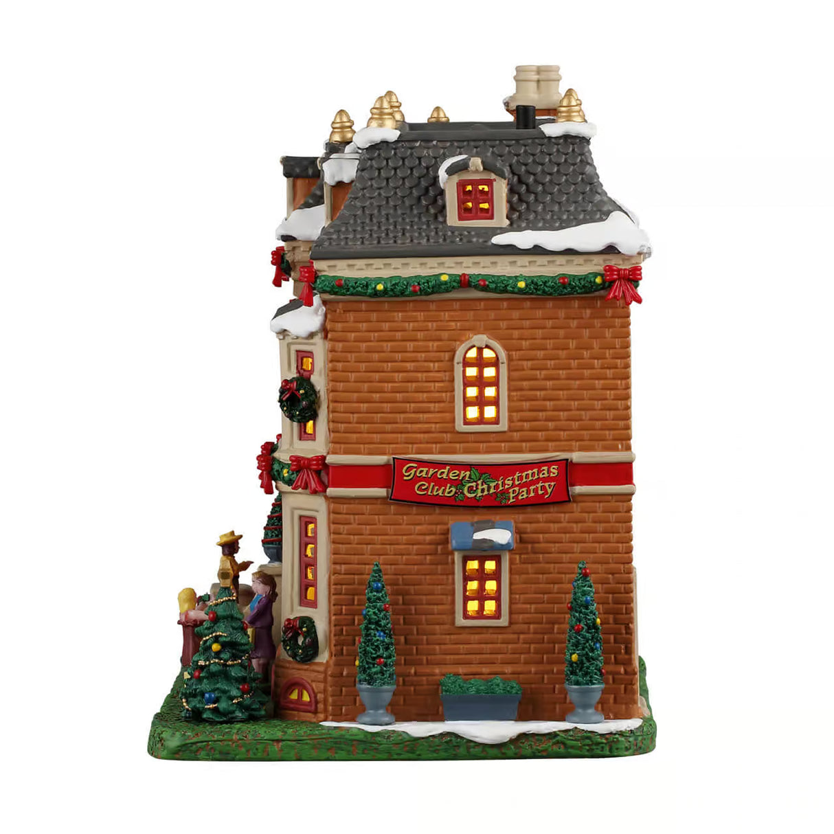Lemax Garden Club Christmas Party illuminated building from the Lemax Christmas Village collection, featuring festive holiday decor.