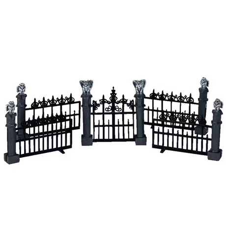 Gargoyle Fence Set Of 5 Lemax Spooky Town Accessory - Mill Race Garden Centre