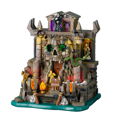 Lemax Spooky Town illuminated Gates to the Underworld building with spooky gate design, 4.5V battery operated.