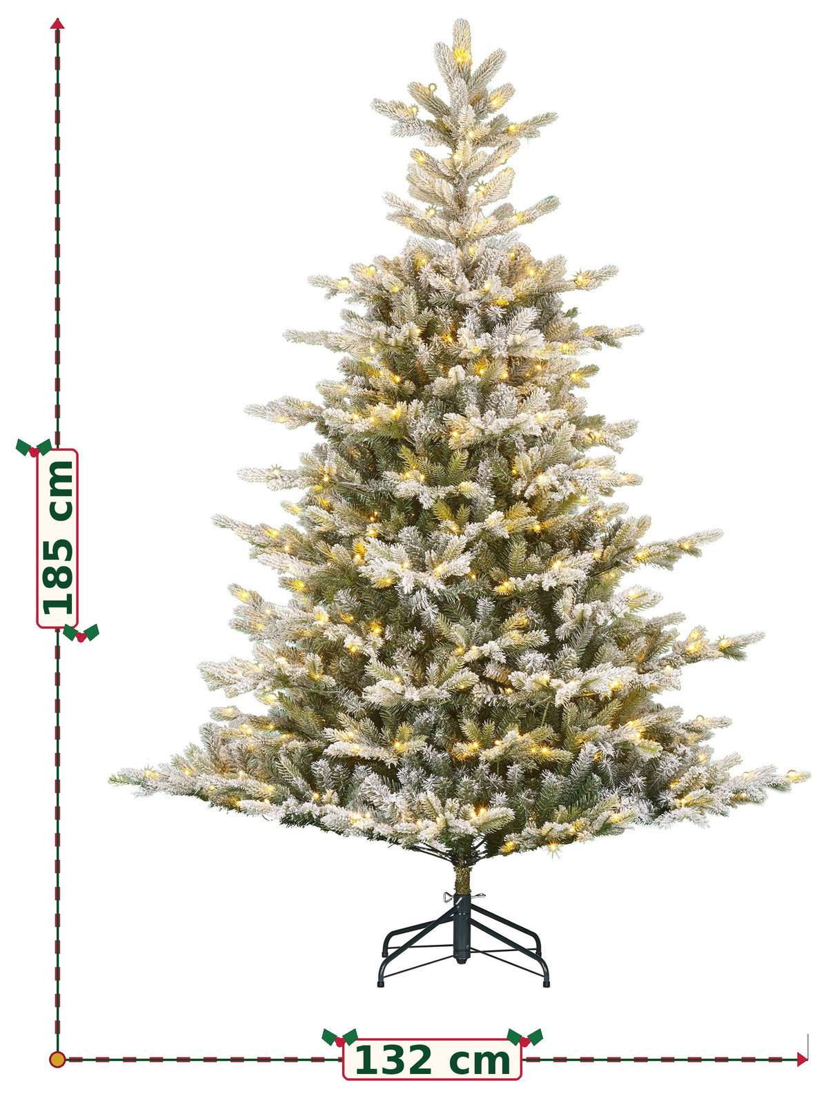 Edelman Black Box Frosted Grimshaw Prelit Artificial Christmas Tree with Warm White LEDs, Timer and Dimmer