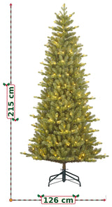Edelman Black Box Harma Slim Prelit Artificial Christmas Tree with Warm White LEDs, Timer & Dimmer