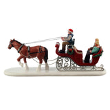 Lemax Holiday Sleigh Ride table accent featuring a festive sleigh and reindeer scene for holiday decorations.