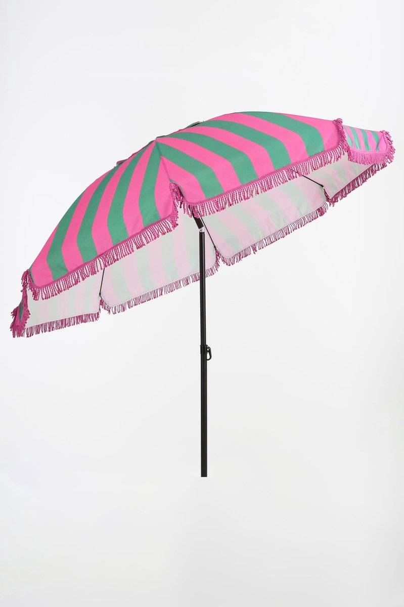 In The Mood Collection Osborn Parasol – Green & Pink Stripes