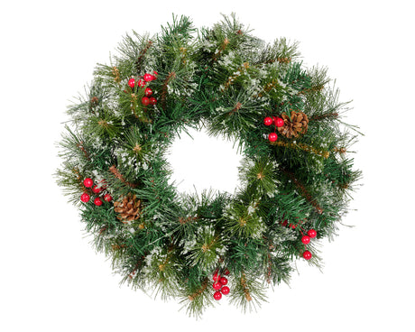 50cm Ipswich Snowy Wreath by Kaemingk - Mill Race Garden Centre