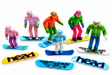 Jägerndorfer 6-piece standing boarders set of miniature ski lift accessories for mountain display models, 1:32 scale.