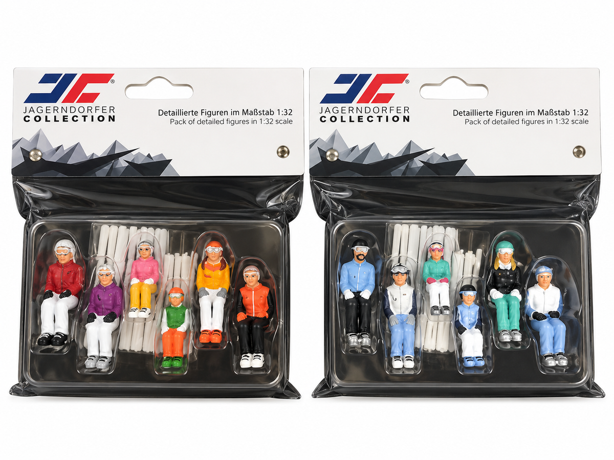 Jägerndorfer Sitting Skiers Figures – 6 Piece Accessory Set